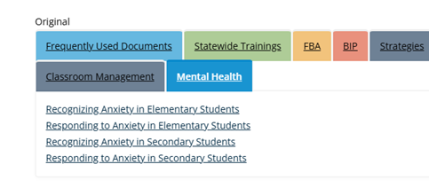 a custom build tabs space showing links that have been built using html